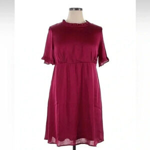 SIMPLY BE | Women’s Size 14 Dark Pink Crew Neck Short Sleeve Dress NWT